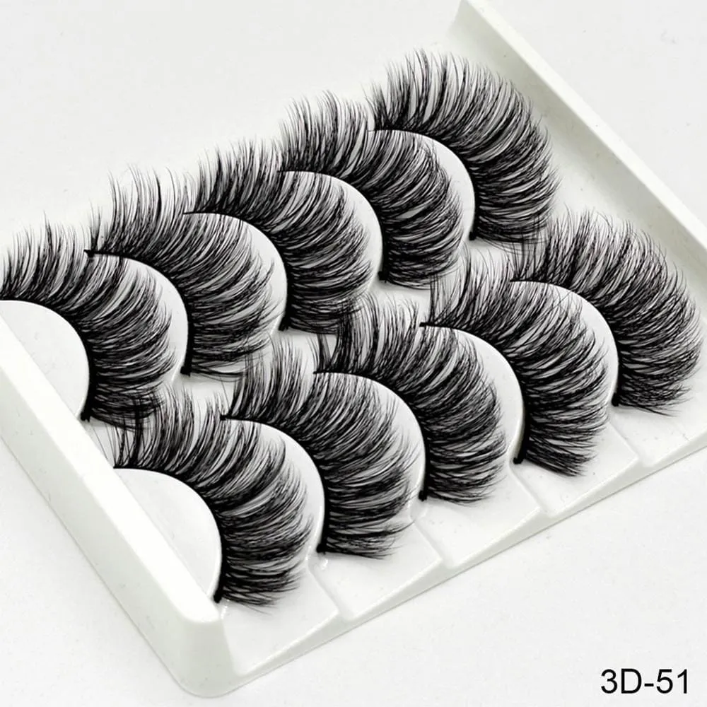 5 Pairs 3D Mink Lashes False Natural Long Eye Lashes