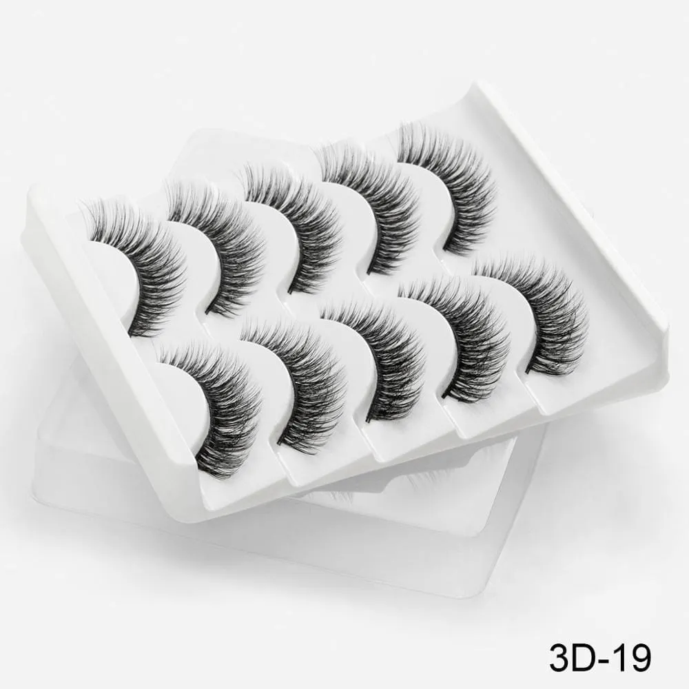 5 Pairs 3D Mink Lashes False Natural Long Eye Lashes