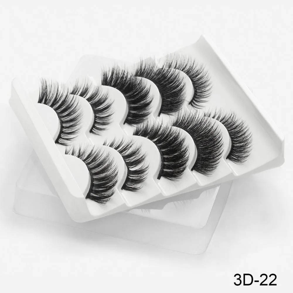 5 Pairs 3D Mink Lashes False Natural Long Eye Lashes