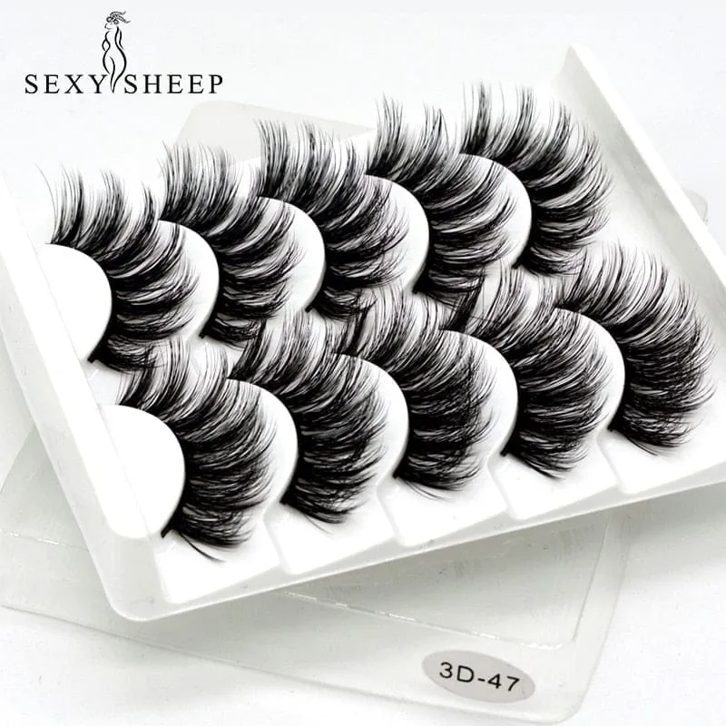 5 Pairs 3D Mink Lashes False Natural Long Eye Lashes