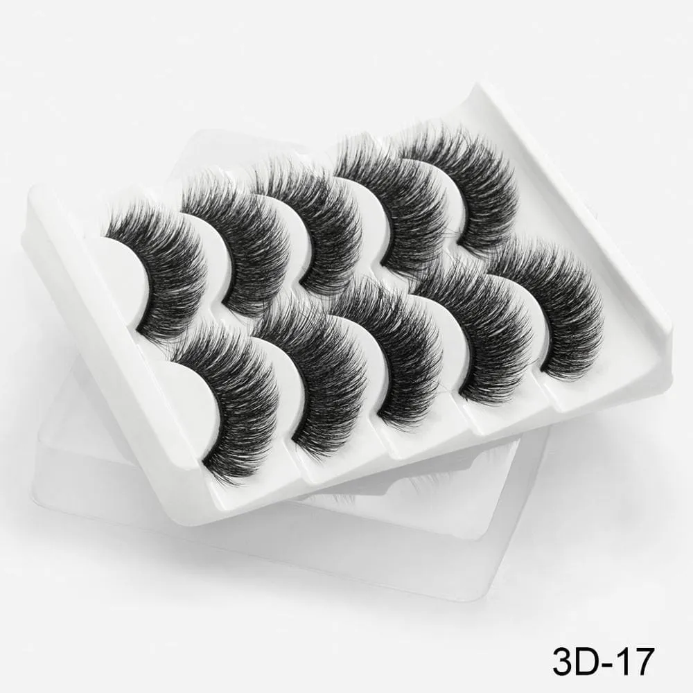 5 Pairs 3D Mink Lashes False Natural Long Eye Lashes