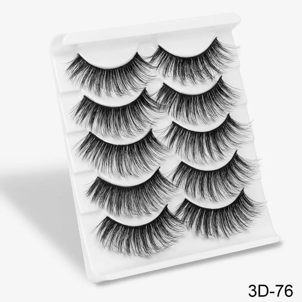 5 Pairs 3D Mink Lashes False Natural Long Eye Lashes