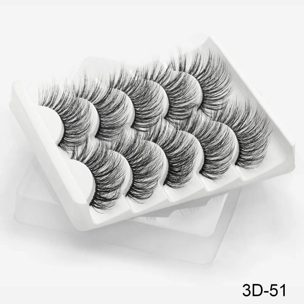 5 Pairs 3D Mink Lashes False Natural Long Eye Lashes