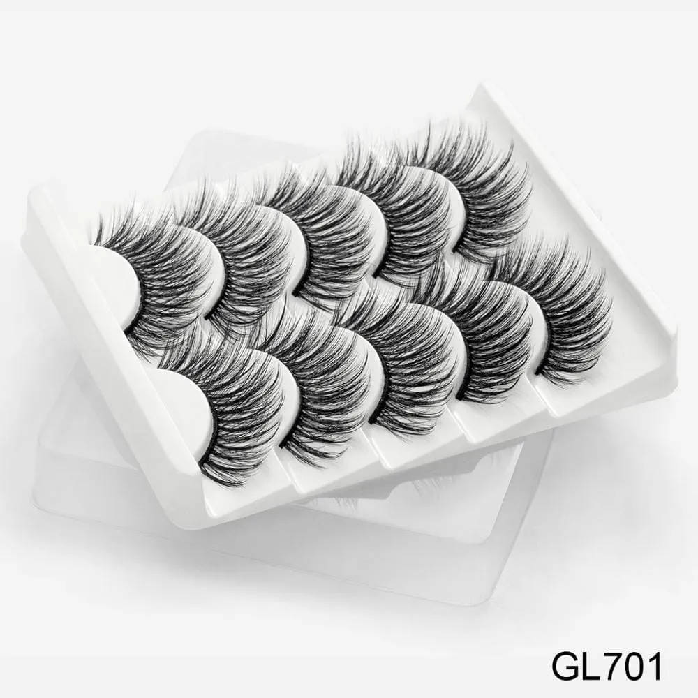 5 Pairs 3D Mink Lashes False Natural Long Eye Lashes