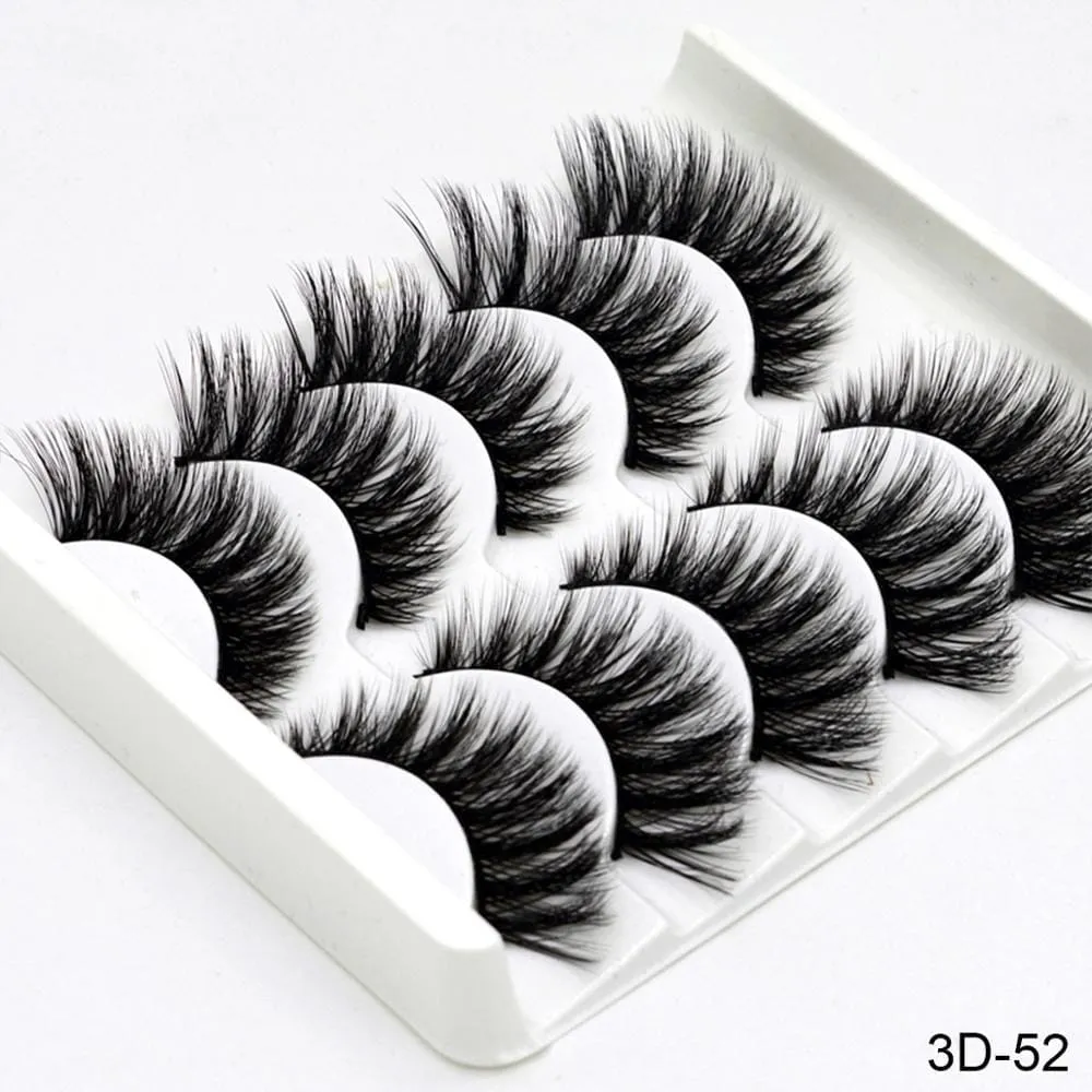 5 Pairs 3D Mink Lashes False Natural Long Eye Lashes