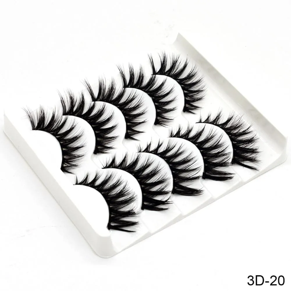 5 Pairs 3D Mink Lashes False Natural Long Eye Lashes