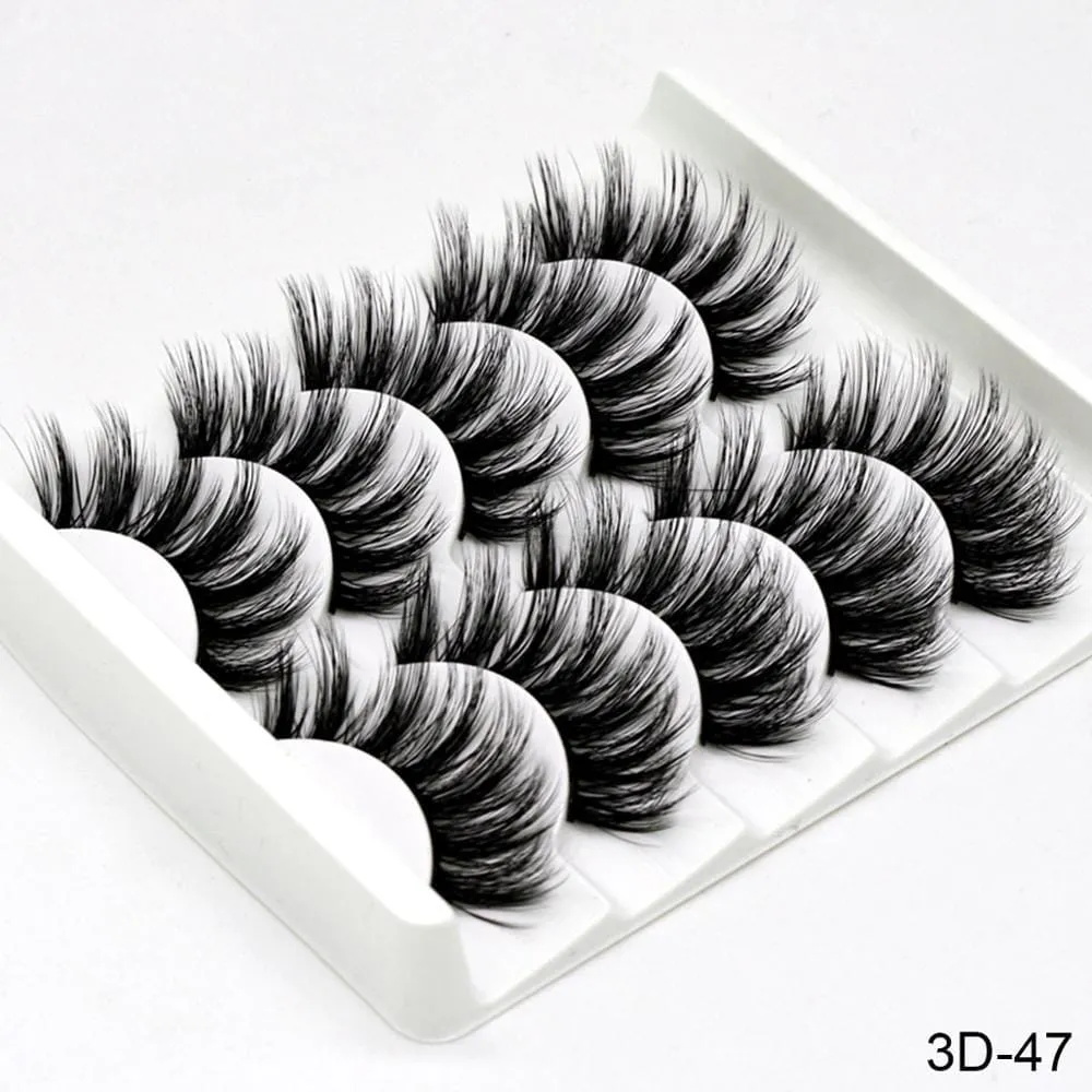 5 Pairs 3D Mink Lashes False Natural Long Eye Lashes