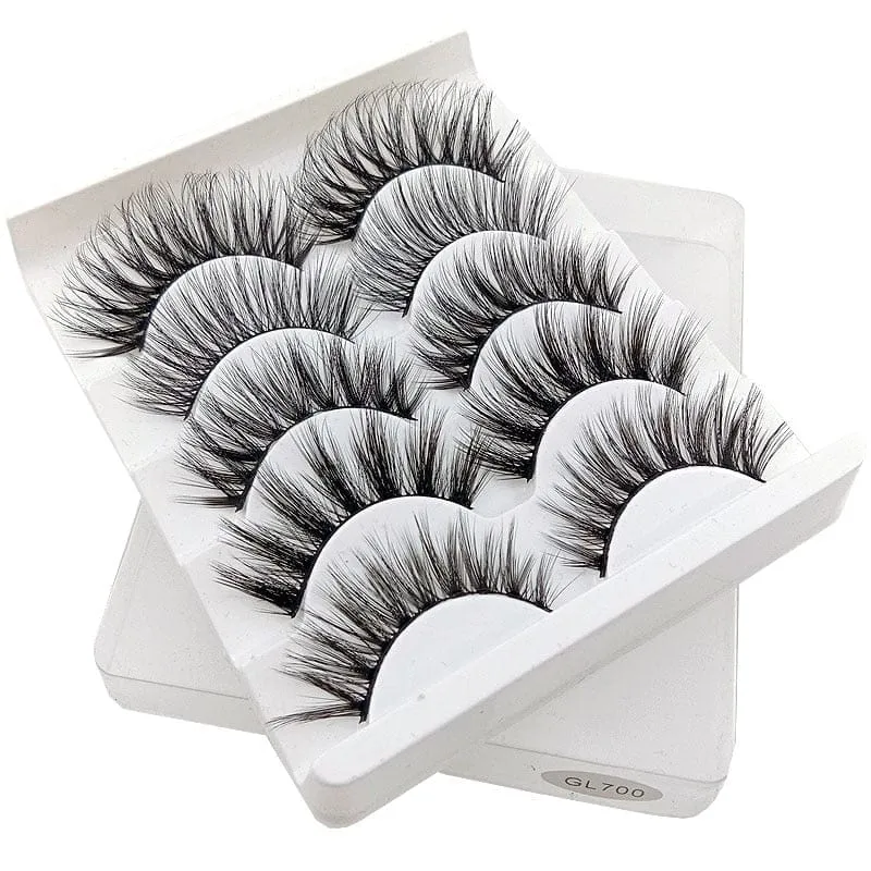 5 Pairs 3D Mink Lashes False Natural Long Eye Lashes