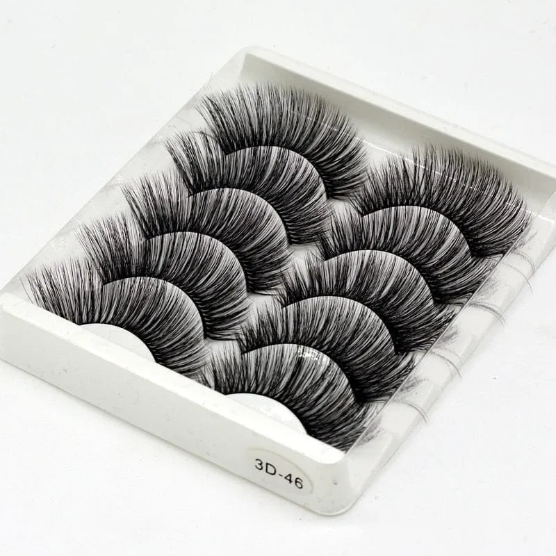 5 Pairs 3D Mink Lashes False Natural Long Eye Lashes