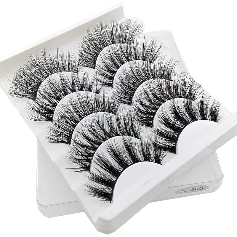 5 Pairs 3D Mink Lashes False Natural Long Eye Lashes
