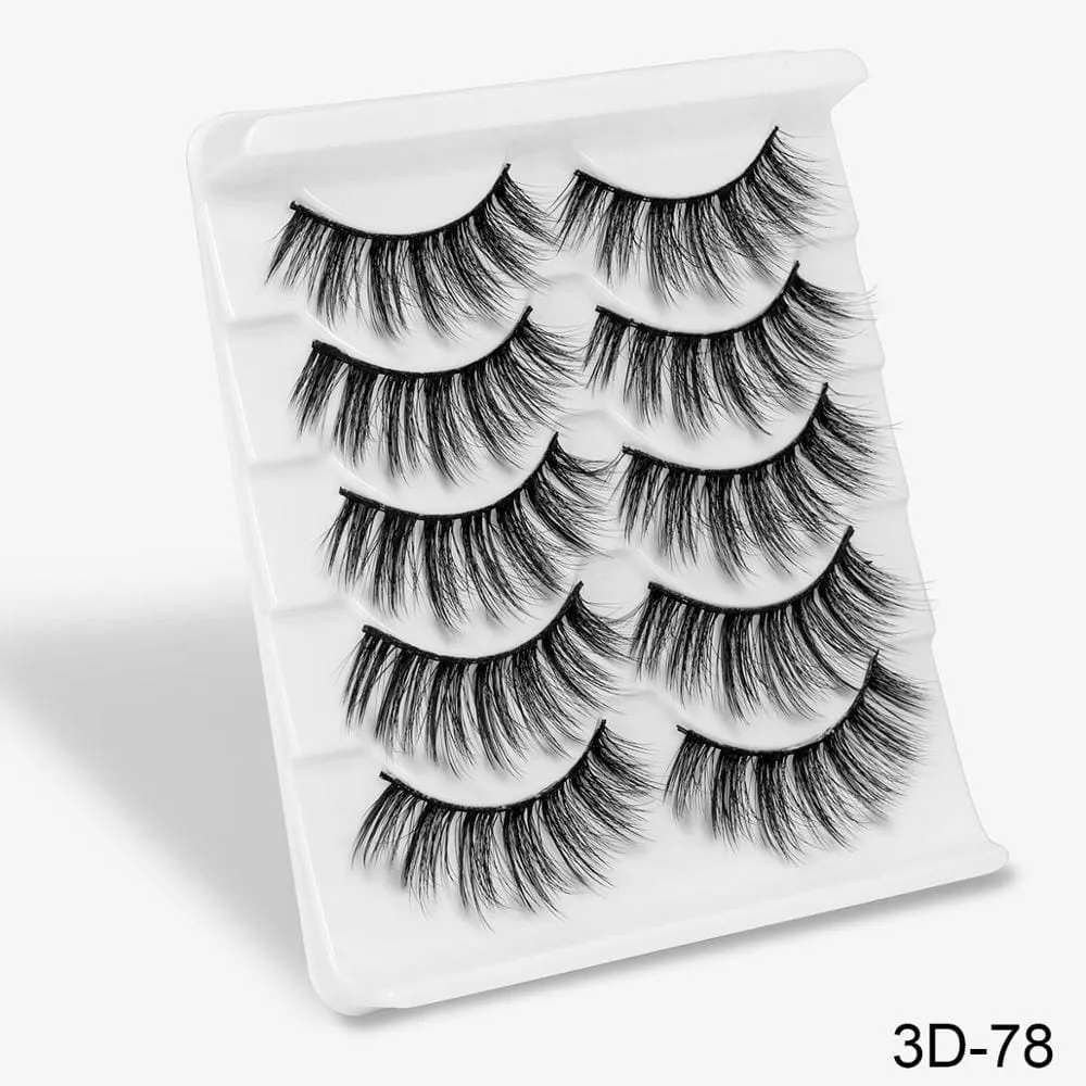 5 Pairs 3D Mink Lashes False Natural Long Eye Lashes