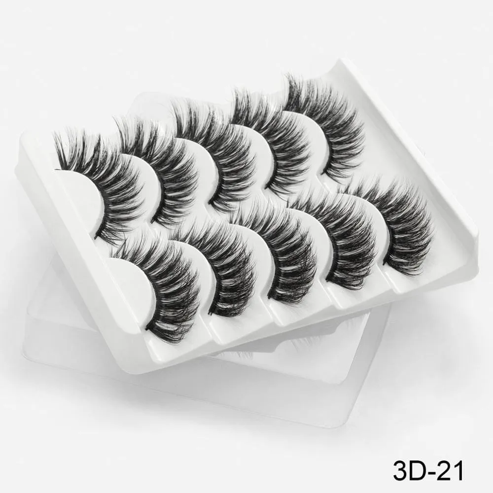 5 Pairs 3D Mink Lashes False Natural Long Eye Lashes