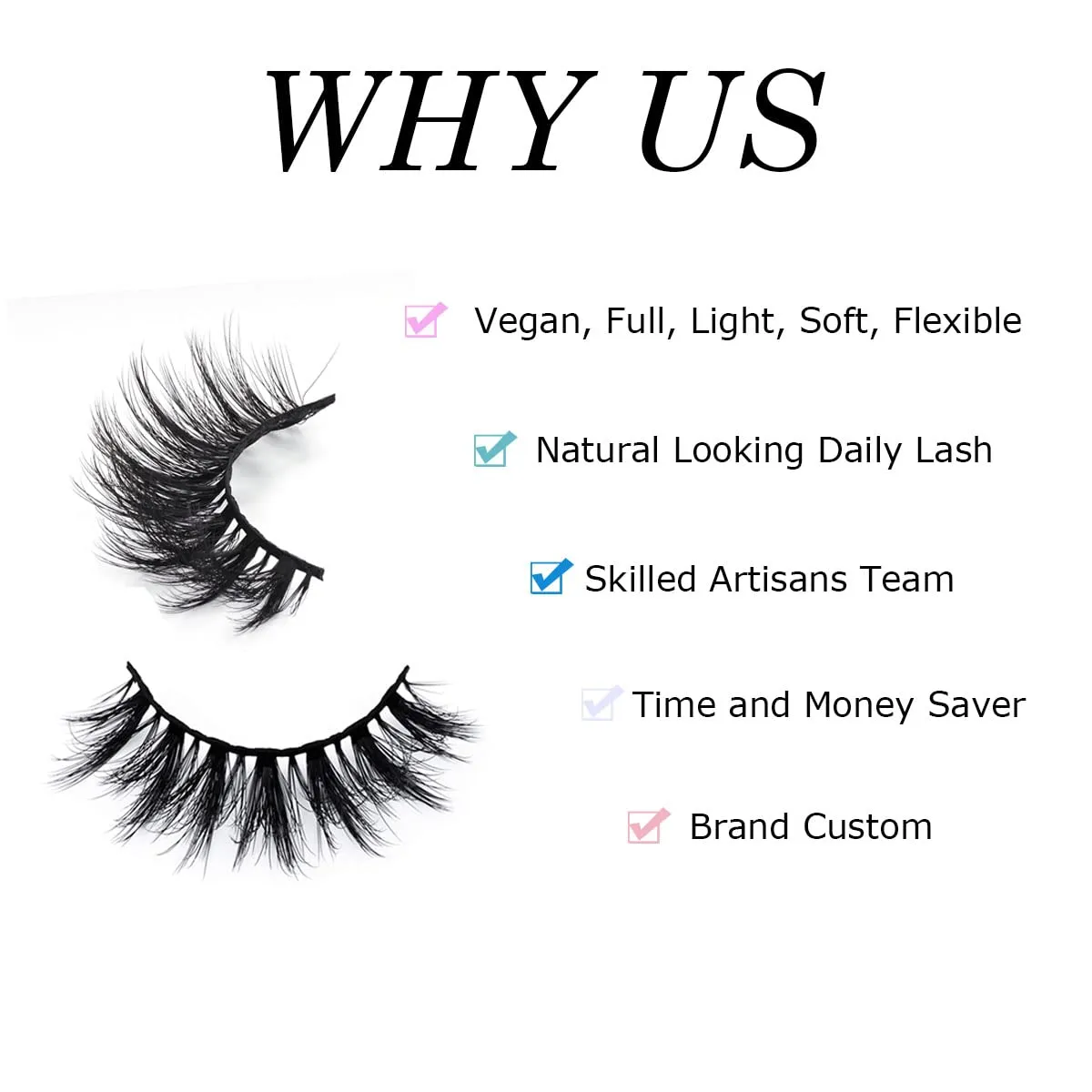 APCYUST Lashes Bulk 50 Pairs Wholesale False Lash Pack Individual 15mm 18mm Full Eyelashes Fluffy Faux Mink Strip Eyelash with Glitter Cases