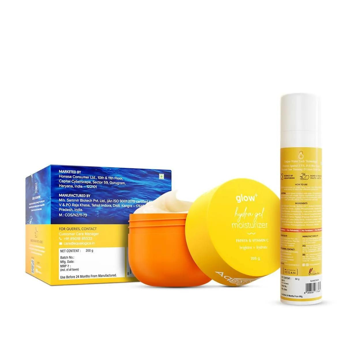 Aqualogica Hydra Glow Duo - Glow  Dewy Sunscreen   Glow  Hydra Gel Moisturizer