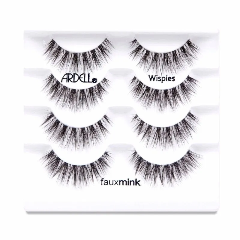 Ardell Faux Mink Wispies False Lashes, Pack of 4