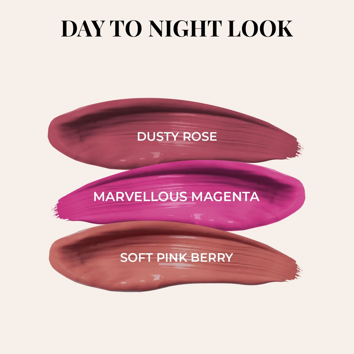 Day to Night Look: Full-Size Herb Enriched Matte Liquid Lipstick Kit - Set of 3