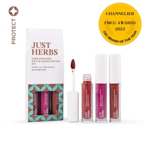 Day to Night Look: Full-Size Herb Enriched Matte Liquid Lipstick Kit - Set of 3