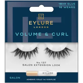 Eylure Volume & Curl 3/4 Length 137 Salon Extension Look Strip Lashes Black