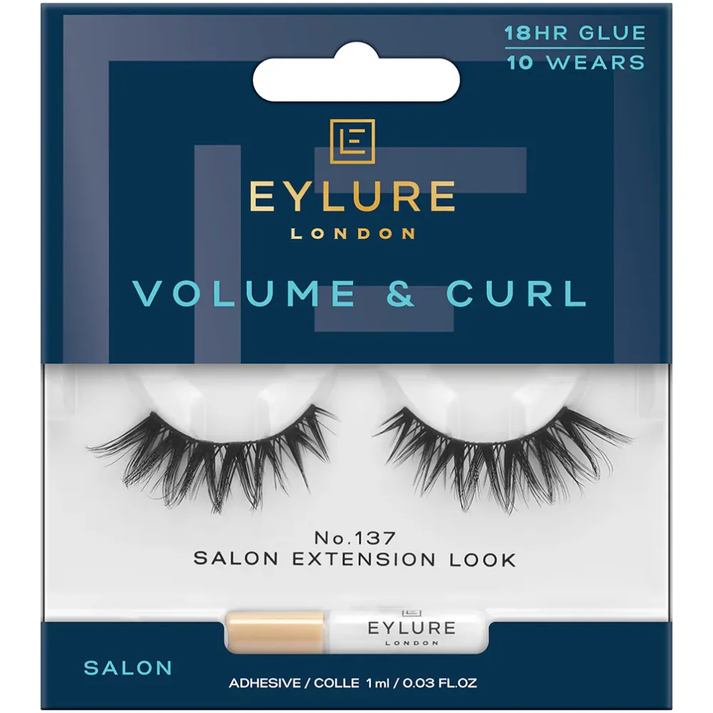 Eylure Volume & Curl 3/4 Length 137 Salon Extension Look Strip Lashes Black