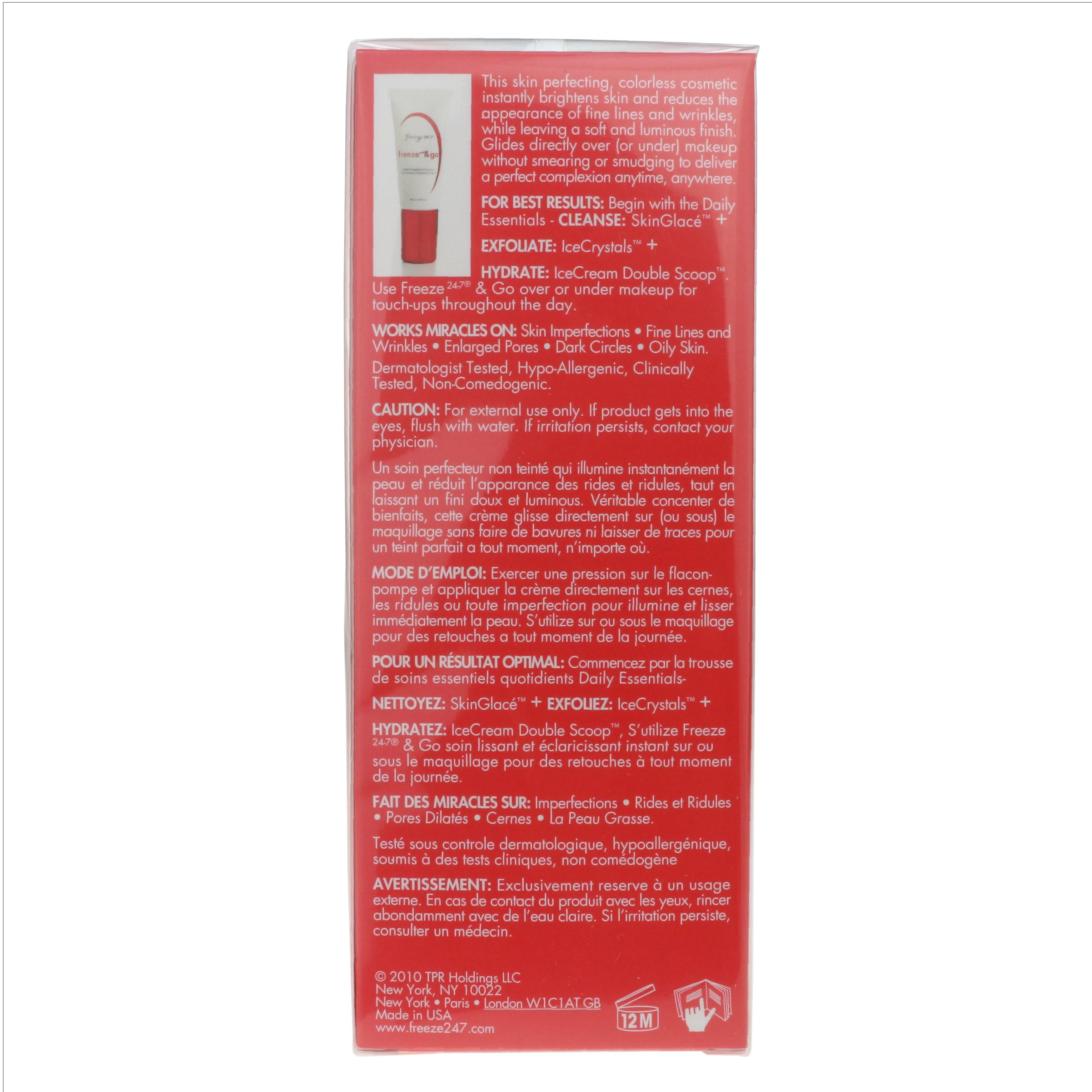 Freeze 24.7 Freeze & Go Instant Smoother & Brightener 0.68oz/20ml New In Box