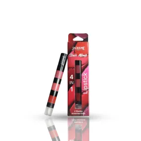 Jaquline USA Stack Attack 4 in 1 Liquid Lipstick-Boss Bold (Bold Pink  Bold Brown  Bold Red  Transparent Gloss) 4ml Light Weight, Long Lasting Hydration, 8 Hrs Stay