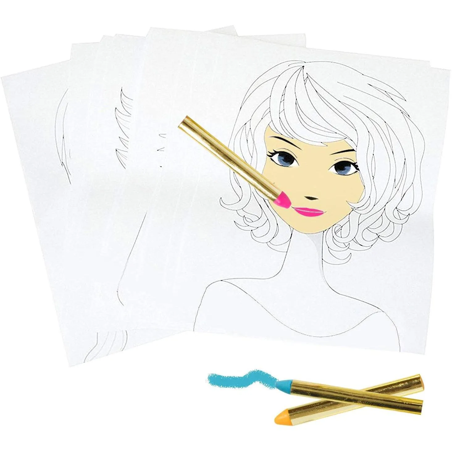 Lil Me Makeup Artist Sketch Set with 10 Design Sketch Sheets