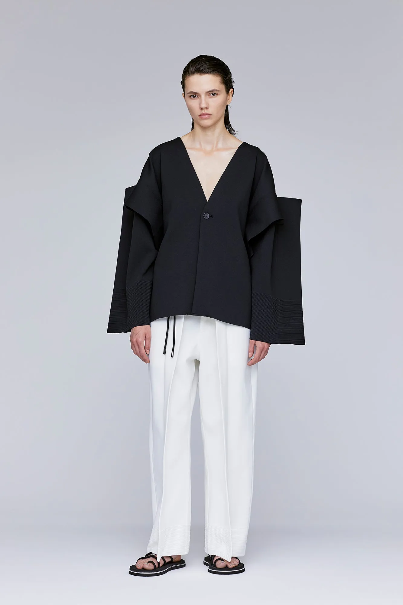 MILAN CREASE COLLARLESS JACKET