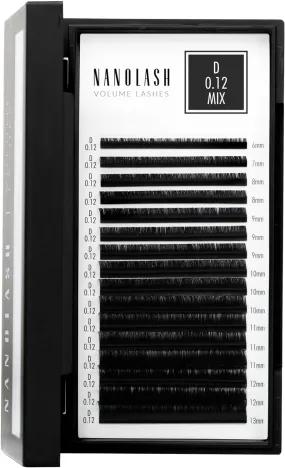 Nanolash Volume Lashes - false lashes for professional eyelash extensions, volume eyelash extensions (0.12 D, MIX 6-13mm)