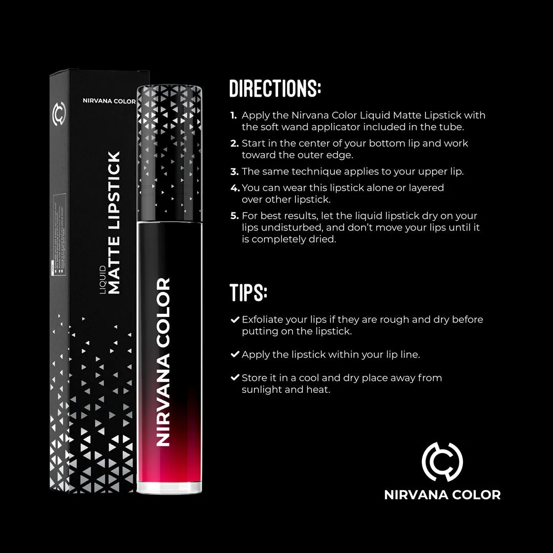 Nirvana Color Liquid Matte Lipstick - Wild Red (4gm)