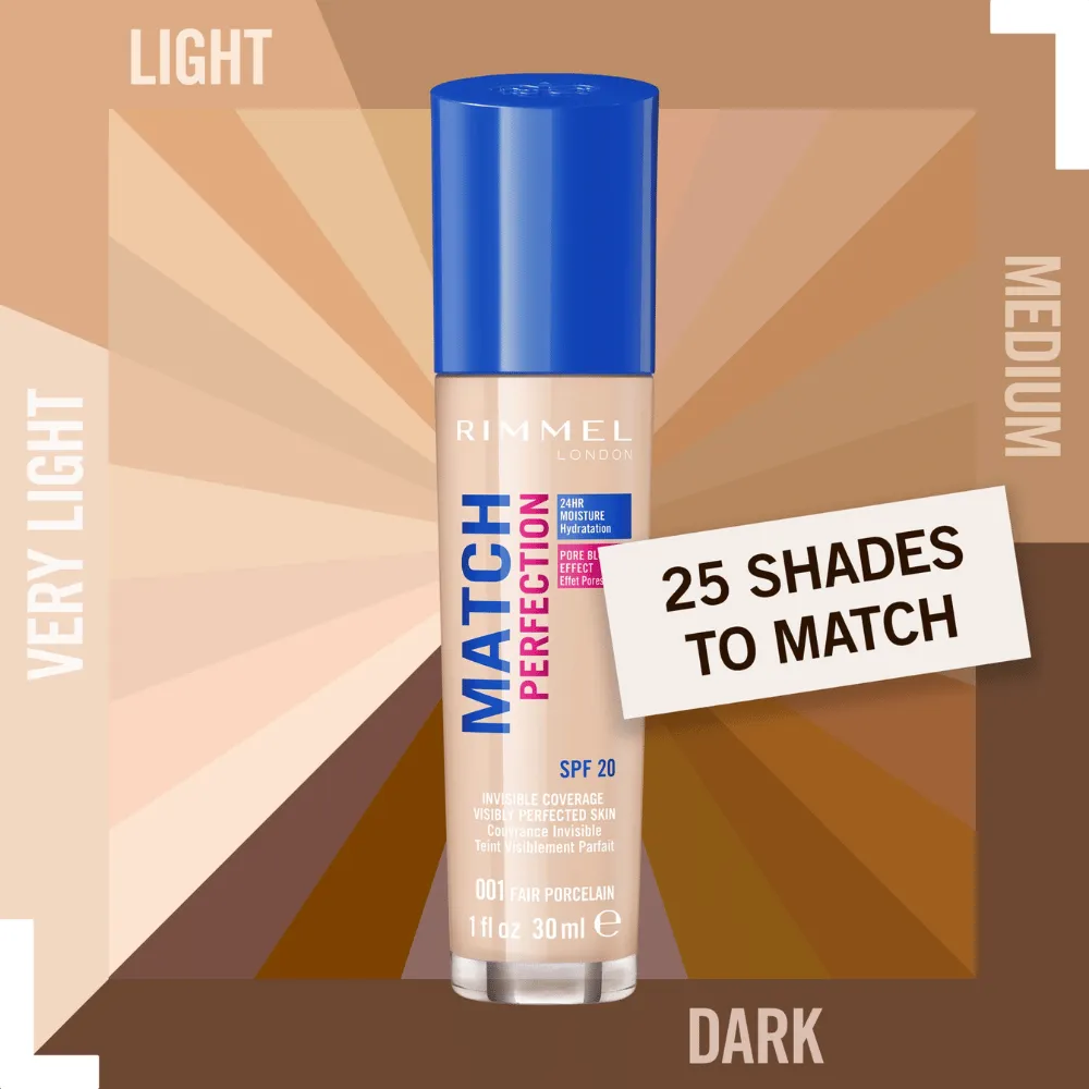 Rimmel London Match Perfection Foundation SPF20 - 201 Classic Beige